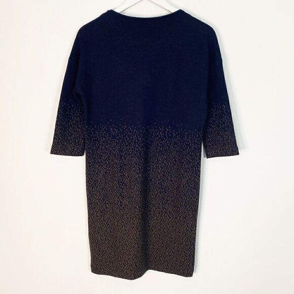 CLEARANCE - La Fee Maraboutee Navy Blue and Brown Speckled Sweater Dress - Picture 2 of 8